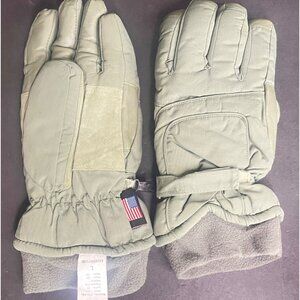 NEW Large Green Winter Gloves 150G Thinsulate Leather Palm Fleece Lined USA VTG